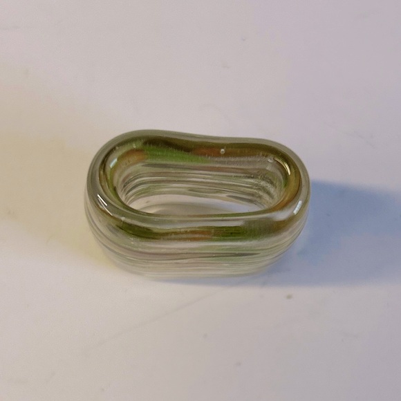 Artisan Vintage lamp-work Glass Bead Pendant Necklace ZigZag - Picture 3 of 4